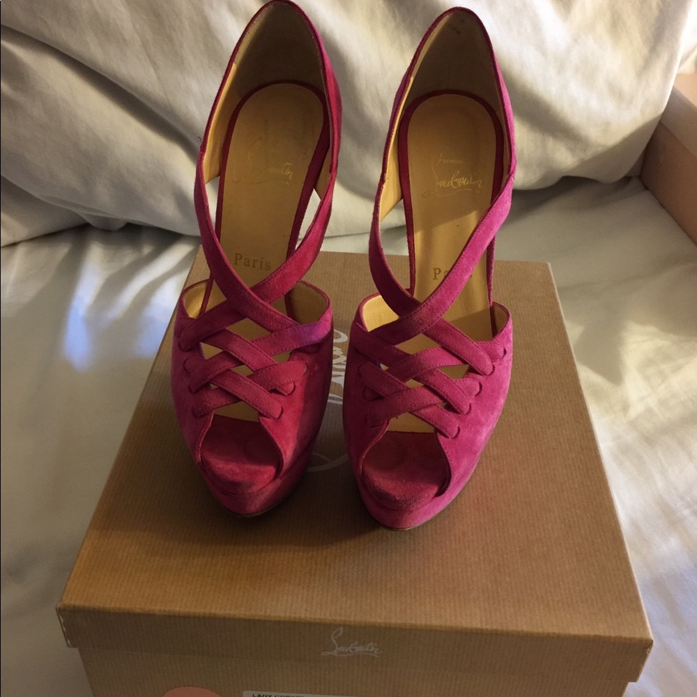 Pink Suede Christian Louboutin Heels